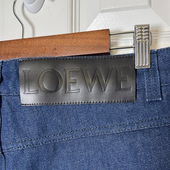 Loewe Fisherman Jeans Size 38 (4-6US) Navy Denim Turn Up Cuff NWT Dust Bag - Picture 6 of 12